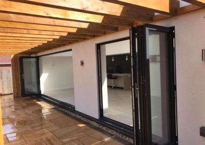 Open plan living with bi-fold doors